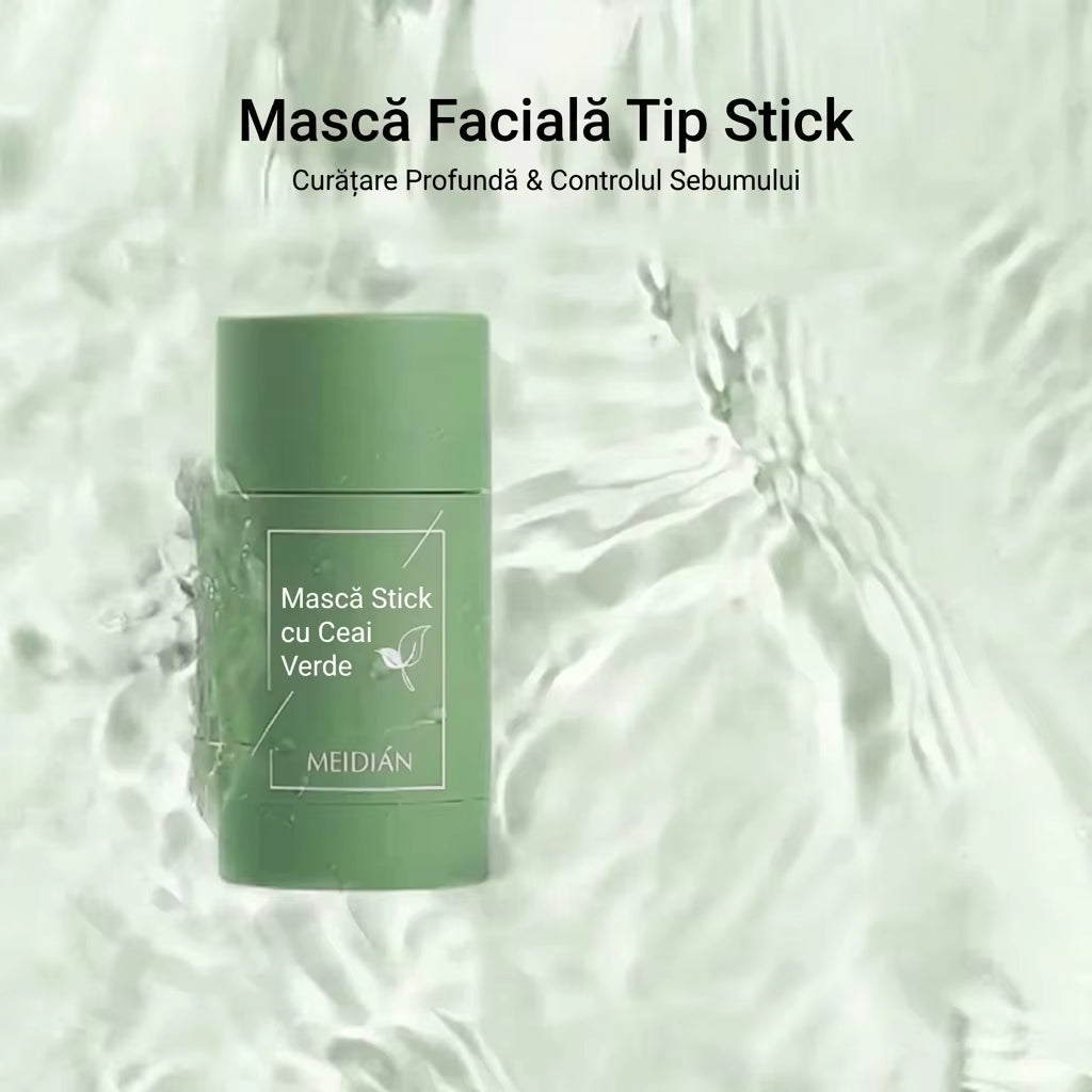 Mască Facială cu Argilă Verde – Curățare Profundă & Ten Mat